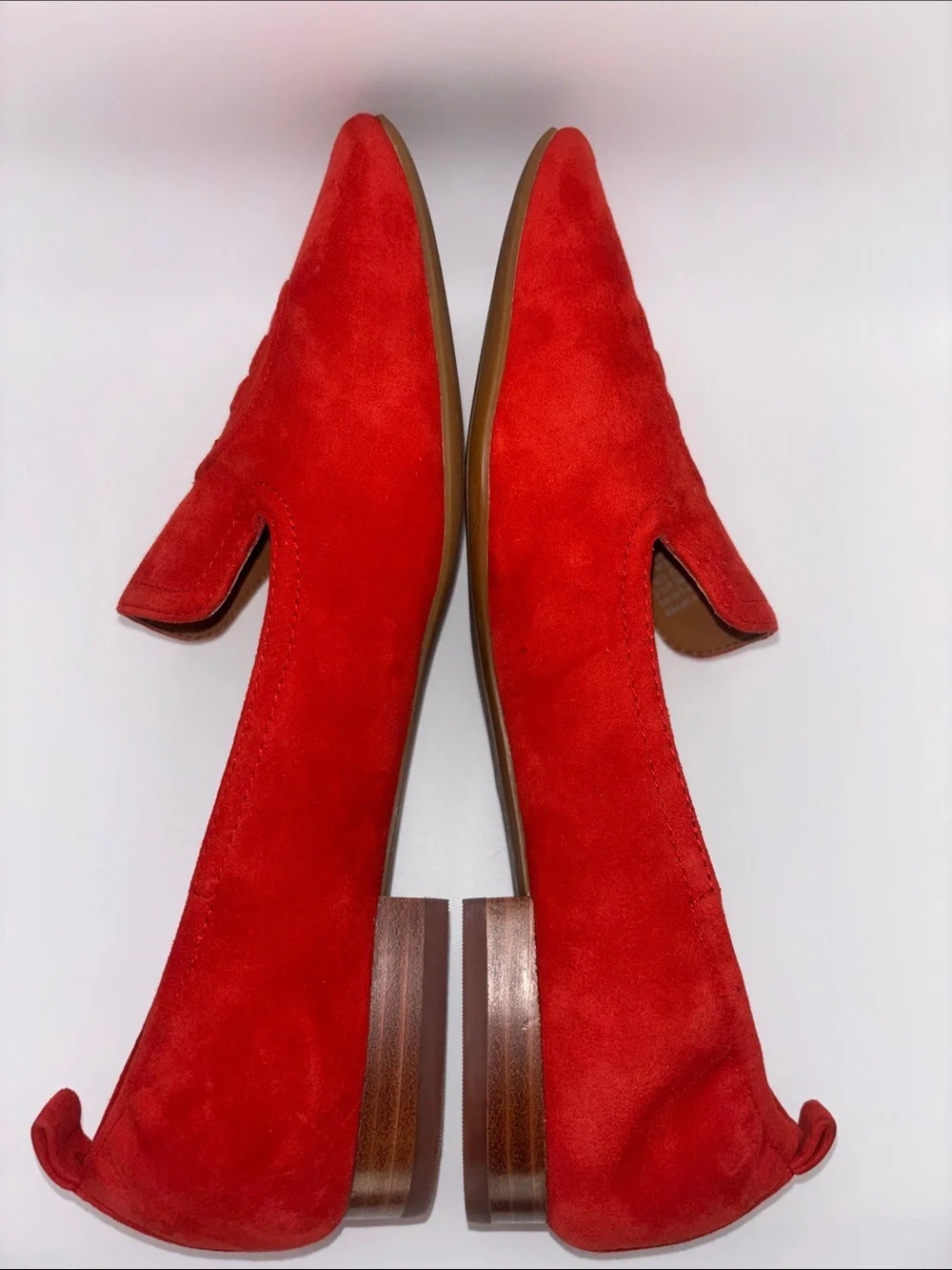 Tory Burch Red Suede Logo Loafers